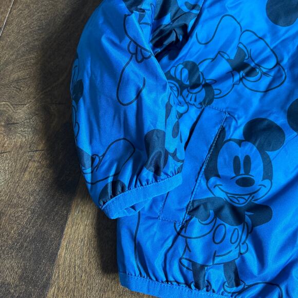 Disney Mickey Mouse Lightweight Jacket Spring Blue NEW Boys 3T Hooded NEW - Picture 3 of 7